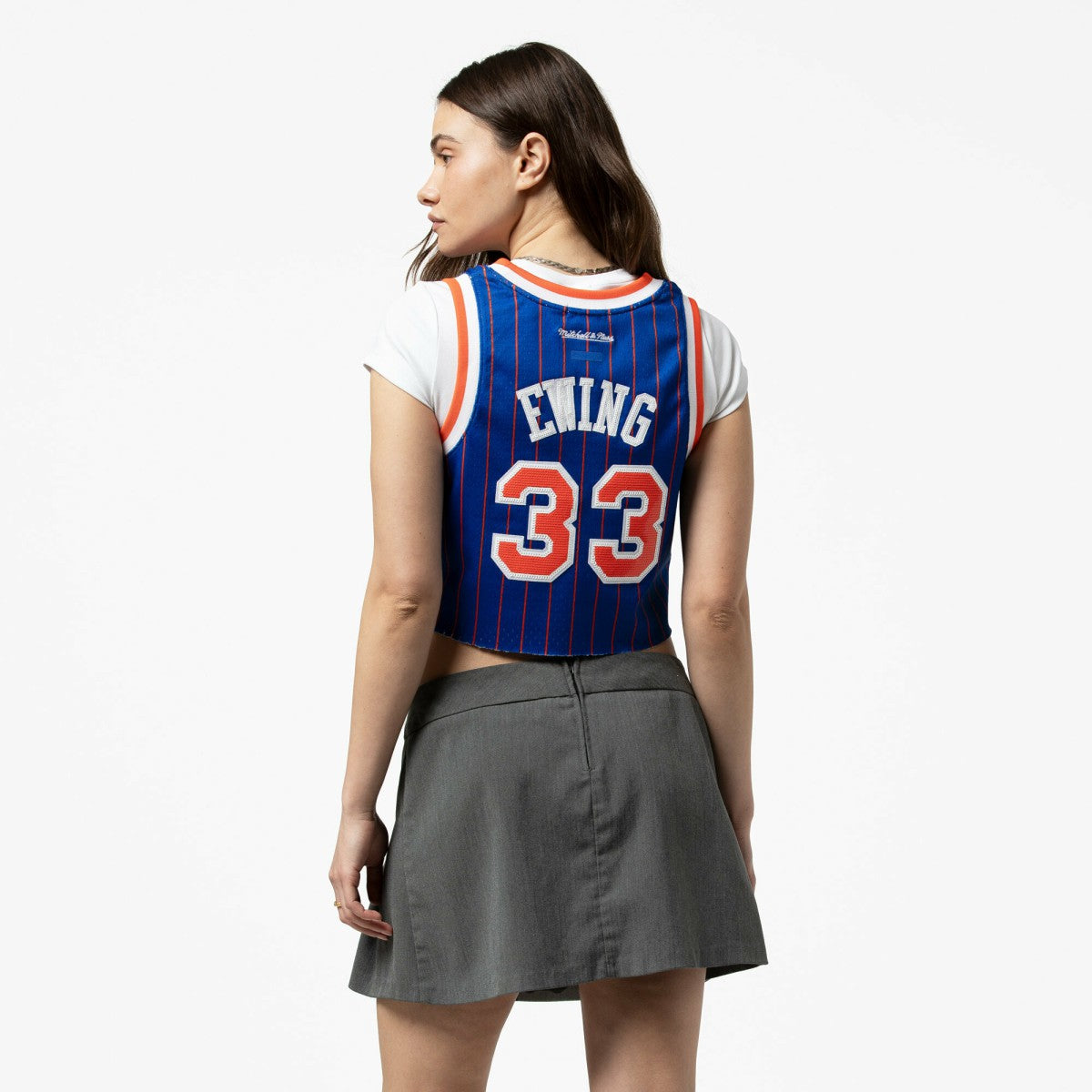 NBA Patrick Ewing New York Knicks x DANNIJO Women's Fashion Cropped Basketball Jersey