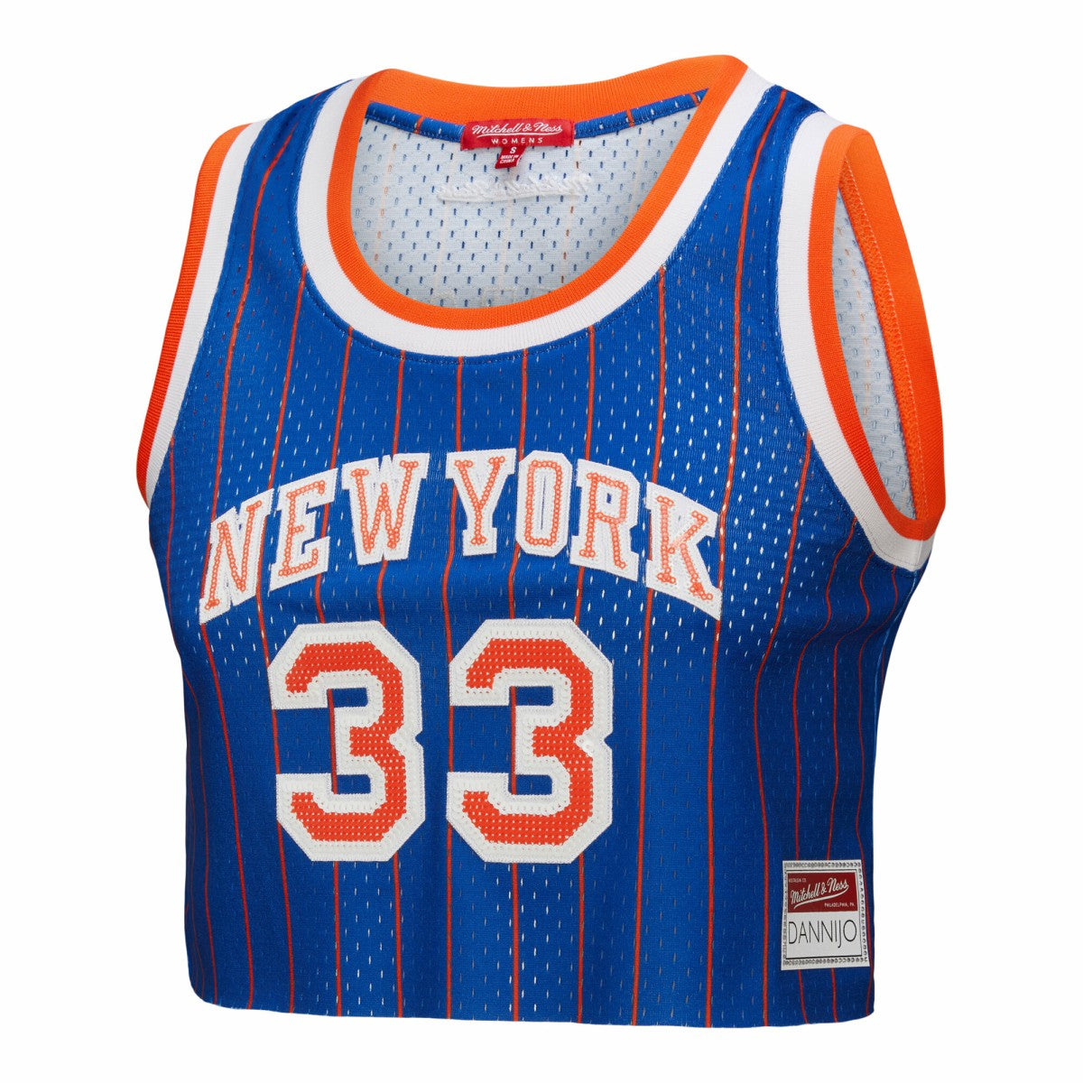 NBA Patrick Ewing New York Knicks x DANNIJO Women's Fashion Cropped Basketball Jersey