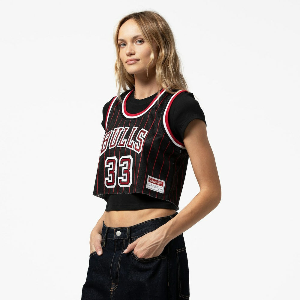 NBA Scottie Pippen Chicago Bulls x DANNIJO Women's Fashion Cropped Basketball Jersey sale