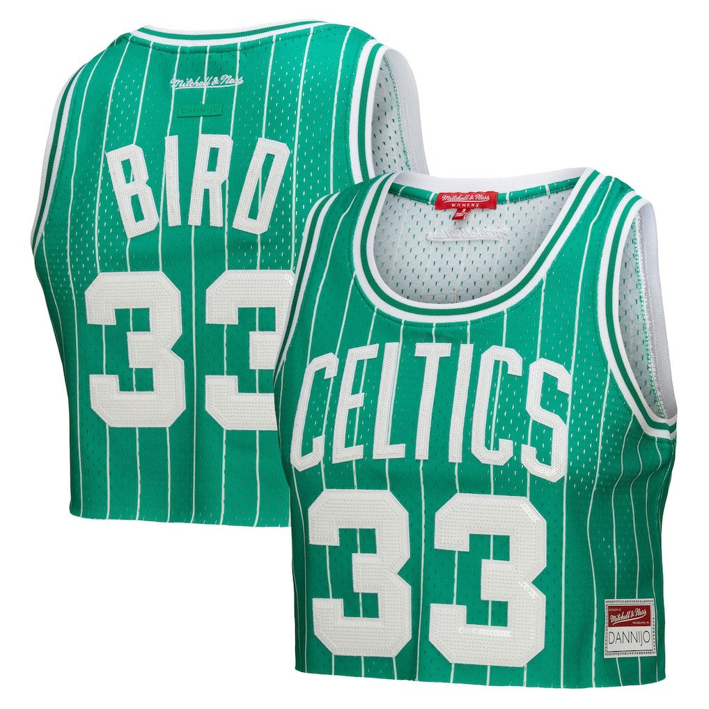 NBA Larry Bird Boston Celtics x DANNIJO Women's Fashion Cropped Basketball Jersey
