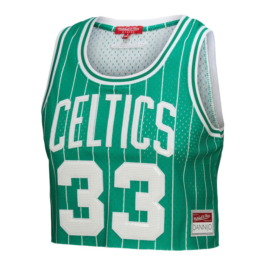 NBA Larry Bird Boston Celtics x DANNIJO Women's Fashion Cropped Basketball Jersey