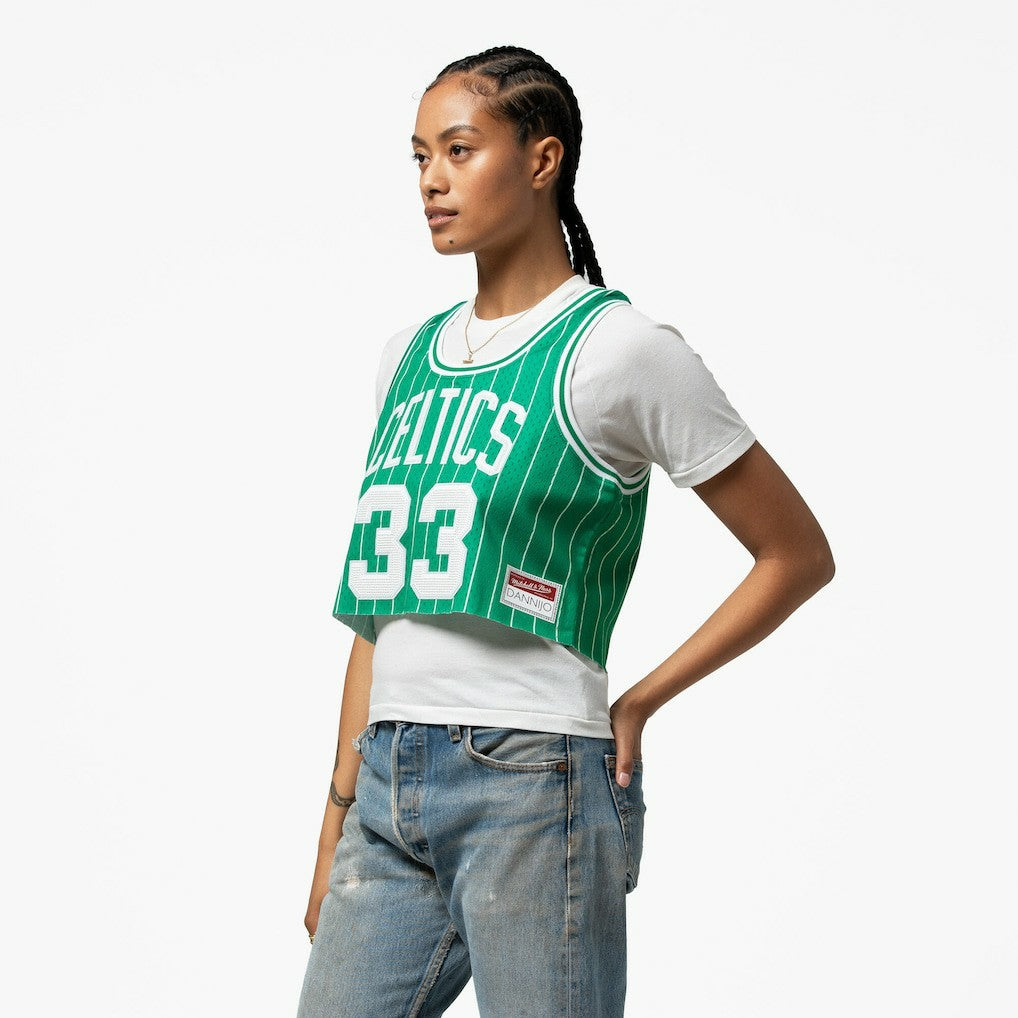 NBA Larry Bird Boston Celtics x DANNIJO Women's Fashion Cropped Basketball Jersey