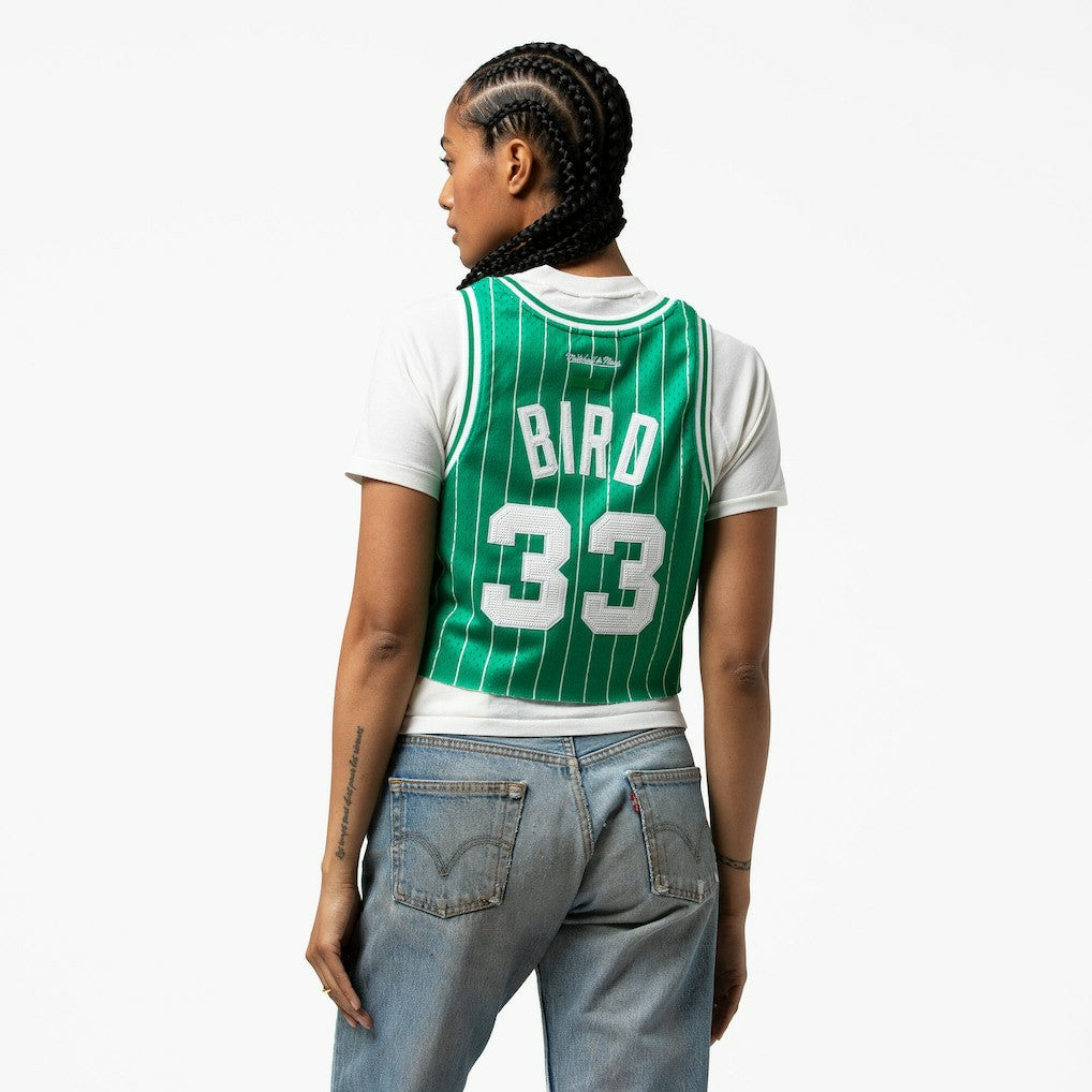 NBA Larry Bird Boston Celtics x DANNIJO Women's Fashion Cropped Basketball Jersey