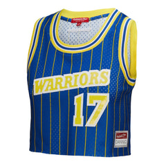 NBA Chris Mullin Golden State Warriors x DANNIJO Women's Fashion Cropped Basketball Jersey sale