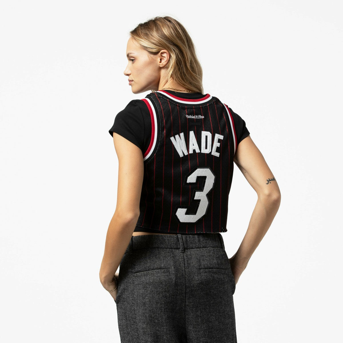 NBA Dwyane Wade Miami Heat x DANNIJO Women's Fashion Cropped Basketball Jersey