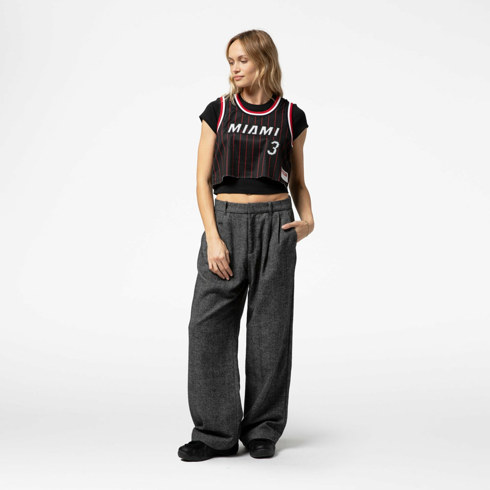 NBA Dwyane Wade Miami Heat x DANNIJO Women's Fashion Cropped Basketball Jersey