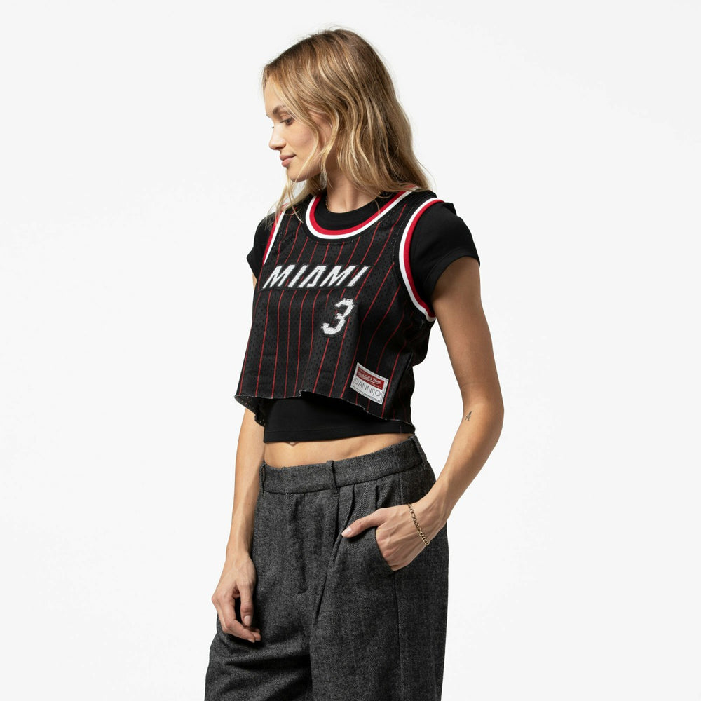 NBA Dwyane Wade Miami Heat x DANNIJO Women's Fashion Cropped Basketball Jersey