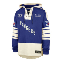 NHL Blue New York Rangers '47 Blue Line Heritage Lacer Pullover Hoodie