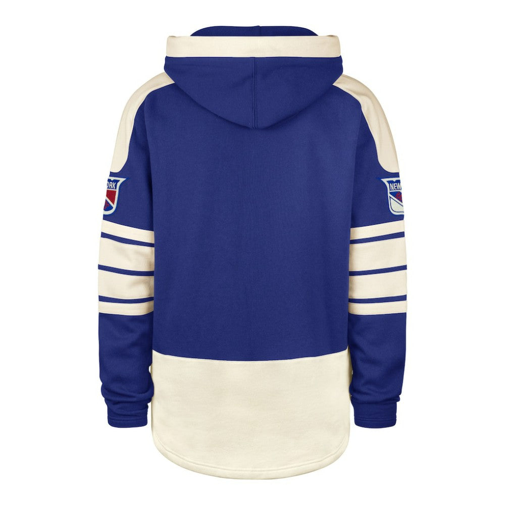 NHL Blue New York Rangers '47 Blue Line Heritage Lacer Pullover Hoodie