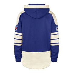 NHL Blue New York Rangers '47 Blue Line Heritage Lacer Pullover Hoodie