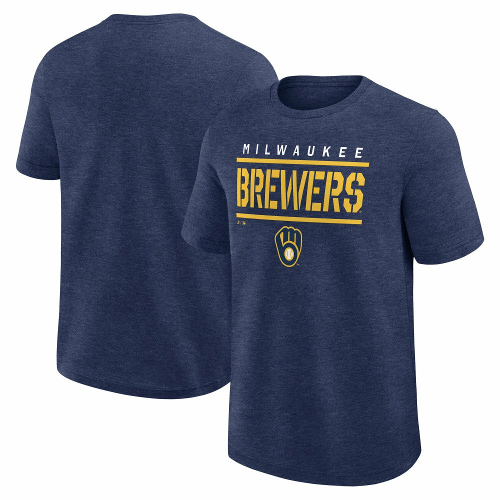 MLB Milwaukee Brewers Logo Athletic Top Notch T-Shirt