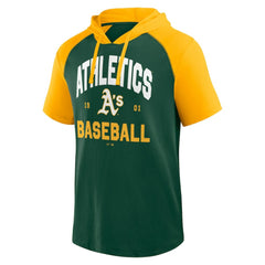 MLB Athletics Logo Athletic Prime Raglan Short Sleeve Hoodie T-Shirt