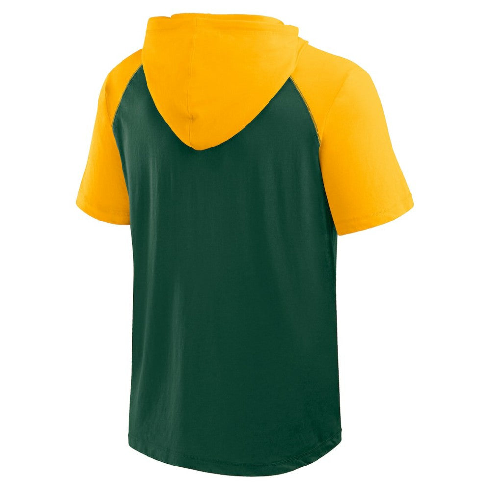 MLB Athletics Logo Athletic Prime Raglan Short Sleeve Hoodie T-Shirt