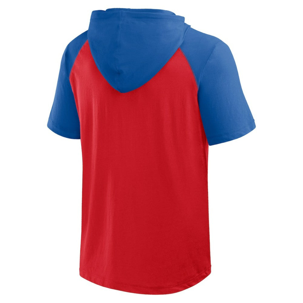 MLB Philadelphia Phillies Logo Athletic Prime Raglan Short Sleeve Hoodie T-Shirt