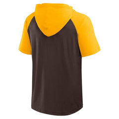 MLB San Diego Padres Logo Athletic Prime Raglan Short Sleeve Hoodie T-Shirt
