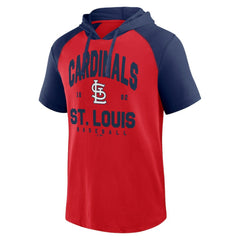 MLB St. Louis Cardinals Logo Athletic Prime Raglan Short Sleeve Hoodie T-Shirt