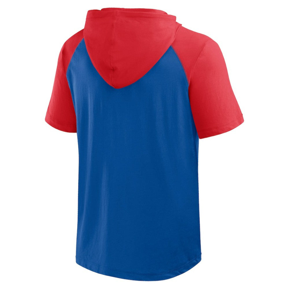 MLB Chicago Cubs Logo Athletic Prime Raglan Short Sleeve Hoodie T-Shirt