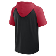MLB Arizona Diamondbacks Logo Athletic Prime Raglan Short Sleeve Hoodie T-Shirt