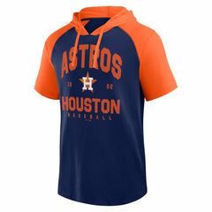 MLB Houston Astros Logo Athletic Prime Raglan Short Sleeve Hoodie T-Shirt