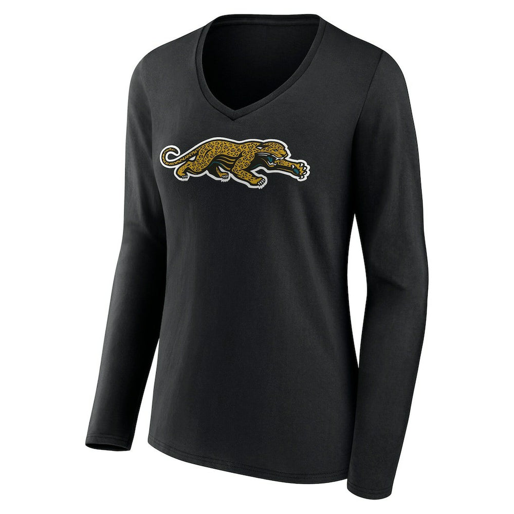 Women's Classic Logo Long Sleeve V-Neck T-Shirt - Jacksonville Jaguars