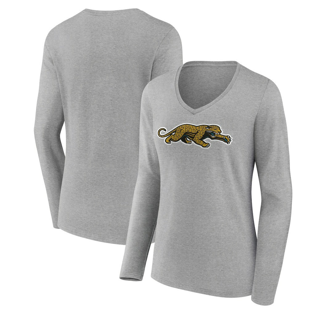 Women's Classic Logo Long Sleeve V-Neck T-Shirt - Jacksonville Jaguars