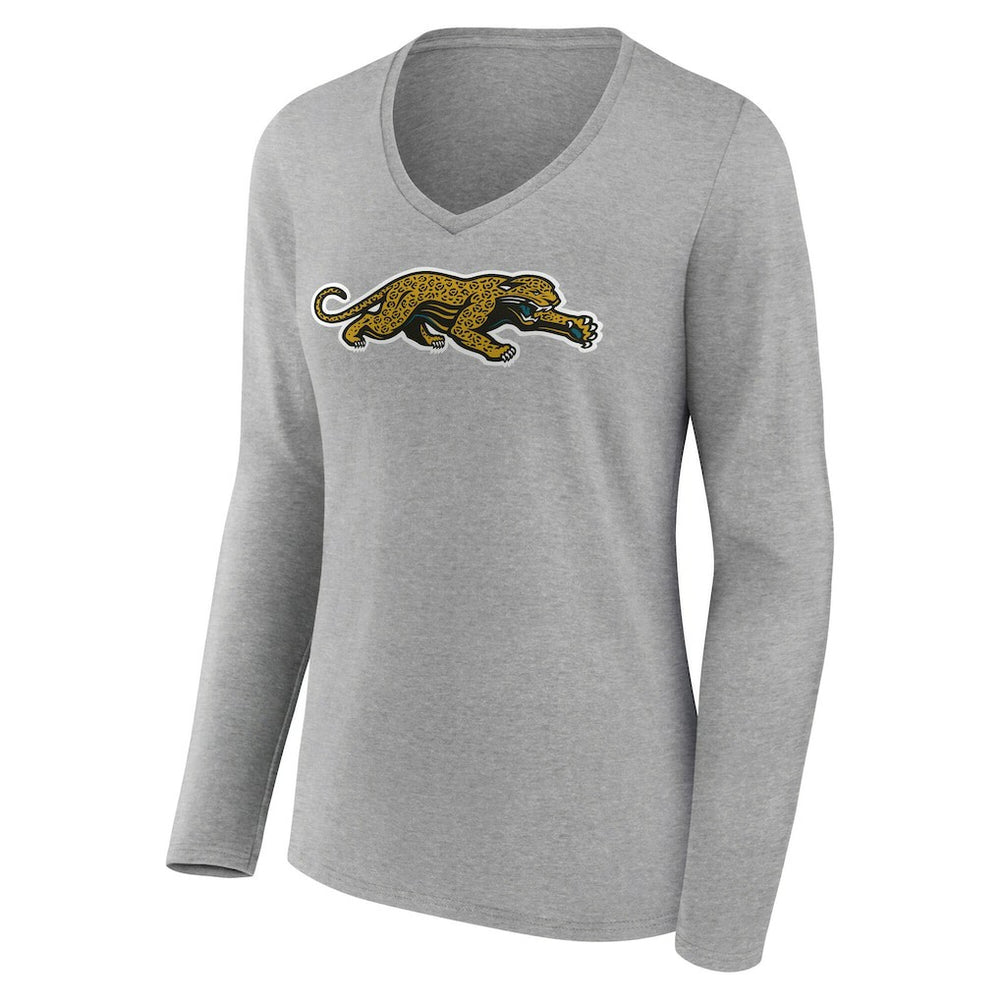 Women's Classic Logo Long Sleeve V-Neck T-Shirt - Jacksonville Jaguars