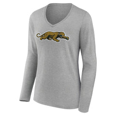 Women's Classic Logo Long Sleeve V-Neck T-Shirt - Jacksonville Jaguars