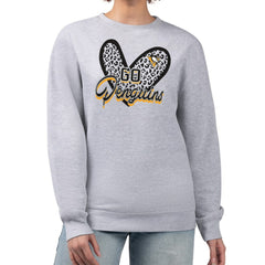 NHL Heather Gray Pittsburgh Penguins G-III 4Her by Carl Banks Women's Animal Print Heart Fleece Pullover Sweatshirt