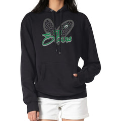 NHL Black Dallas Stars G-III 4Her by Carl Banks Women's Animal Print Heart Fleece Pullover Hoodie