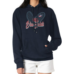 NHL Navy Columbus Blue Jackets G-III 4Her by Carl Banks Women's Animal Print Heart Fleece Pullover Hoodie