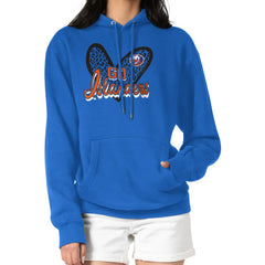 NHL Royal New York Islanders G-III 4Her by Carl Banks Women's Animal Print Heart Fleece Pullover Hoodie