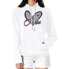 NHL White Edmonton Oilers G-III 4Her by Carl Banks Women's Animal Print Heart Fleece Pullover Hoodie