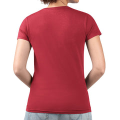 NHL Red Detroit Red Wings G-III 4Her by Carl Banks Women's Super-Slim Fit Lightweight Animal Print Heart V-Neck T-Shirt