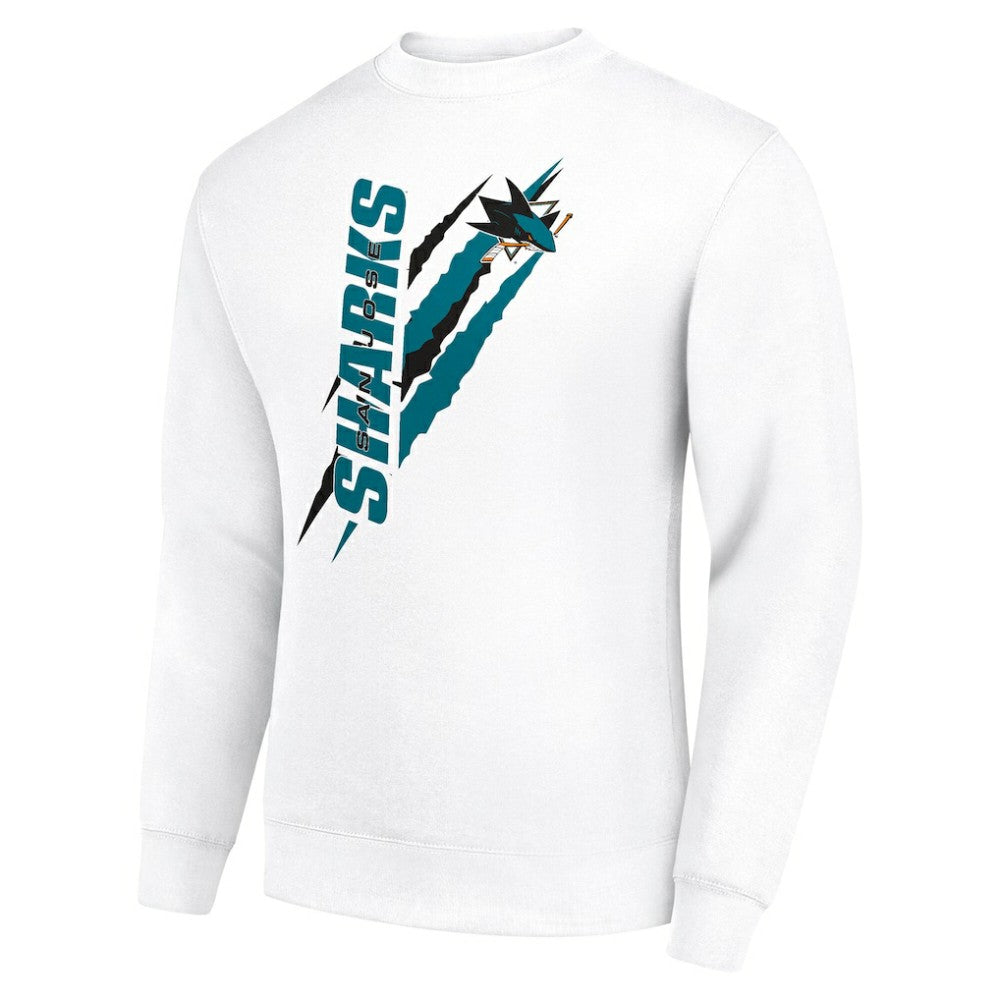 NHL White San Jose Sharks Starter Color Scratch Pullover Sweatshirt