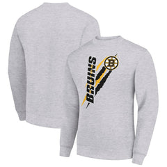 NHL Heather Gray Boston Bruins Starter Color Scratch Pullover Sweatshirt
