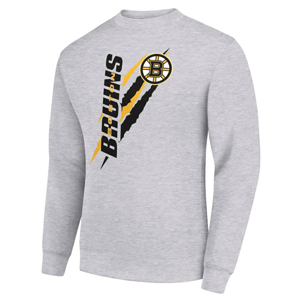 NHL Heather Gray Boston Bruins Starter Color Scratch Pullover Sweatshirt