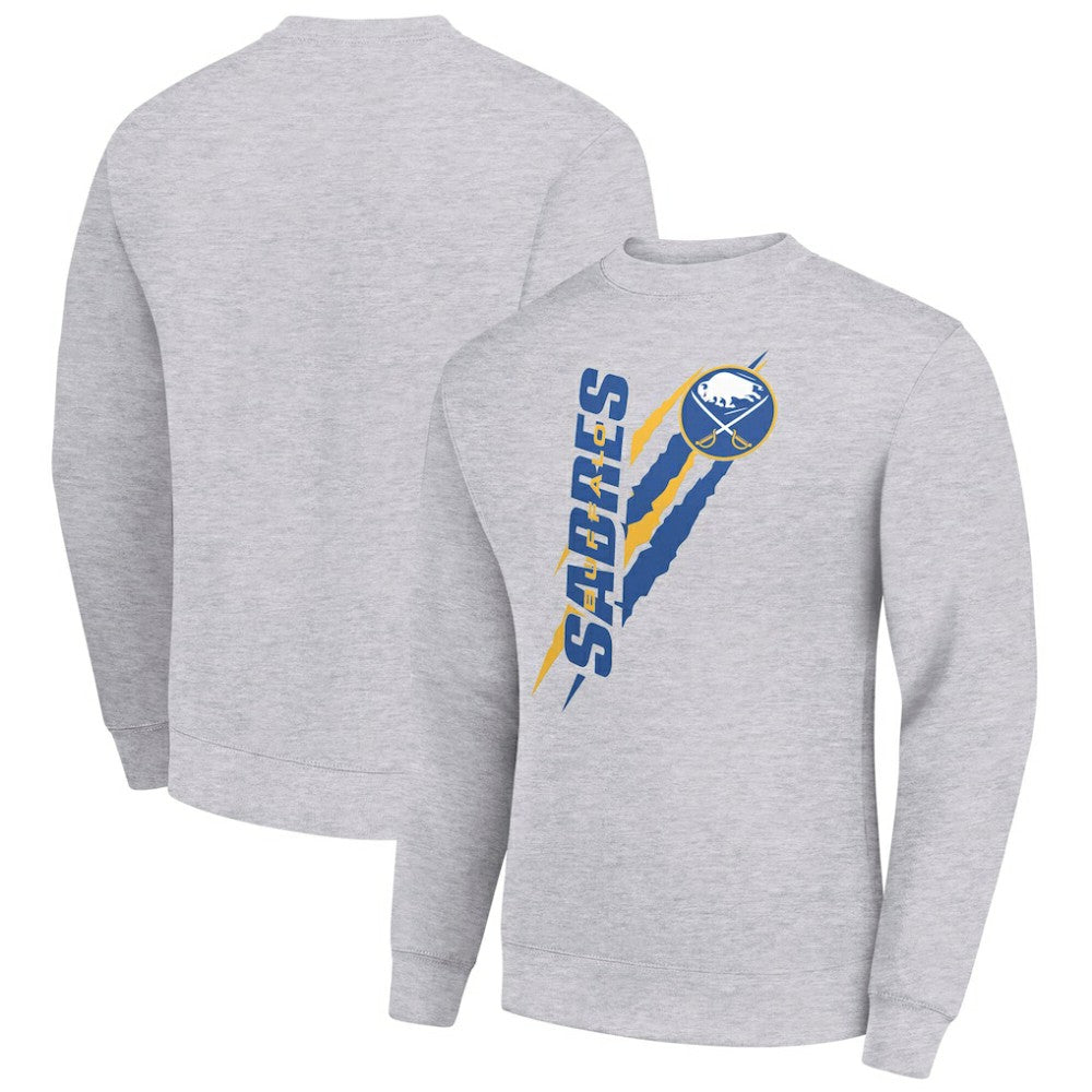 NHL Heather Gray Buffalo Sabres Starter Color Scratch Pullover Sweatshirt