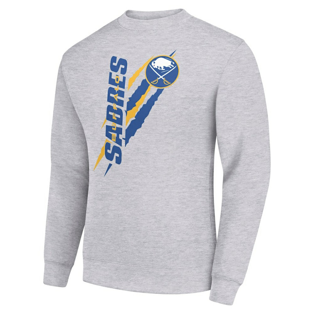NHL Heather Gray Buffalo Sabres Starter Color Scratch Pullover Sweatshirt