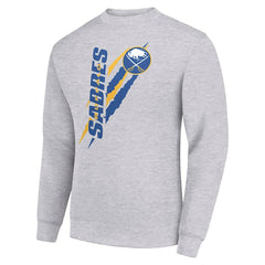 NHL Heather Gray Buffalo Sabres Starter Color Scratch Pullover Sweatshirt