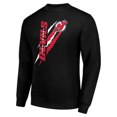 NHL Black New Jersey Devils Starter Color Scratch Pullover Sweatshirt