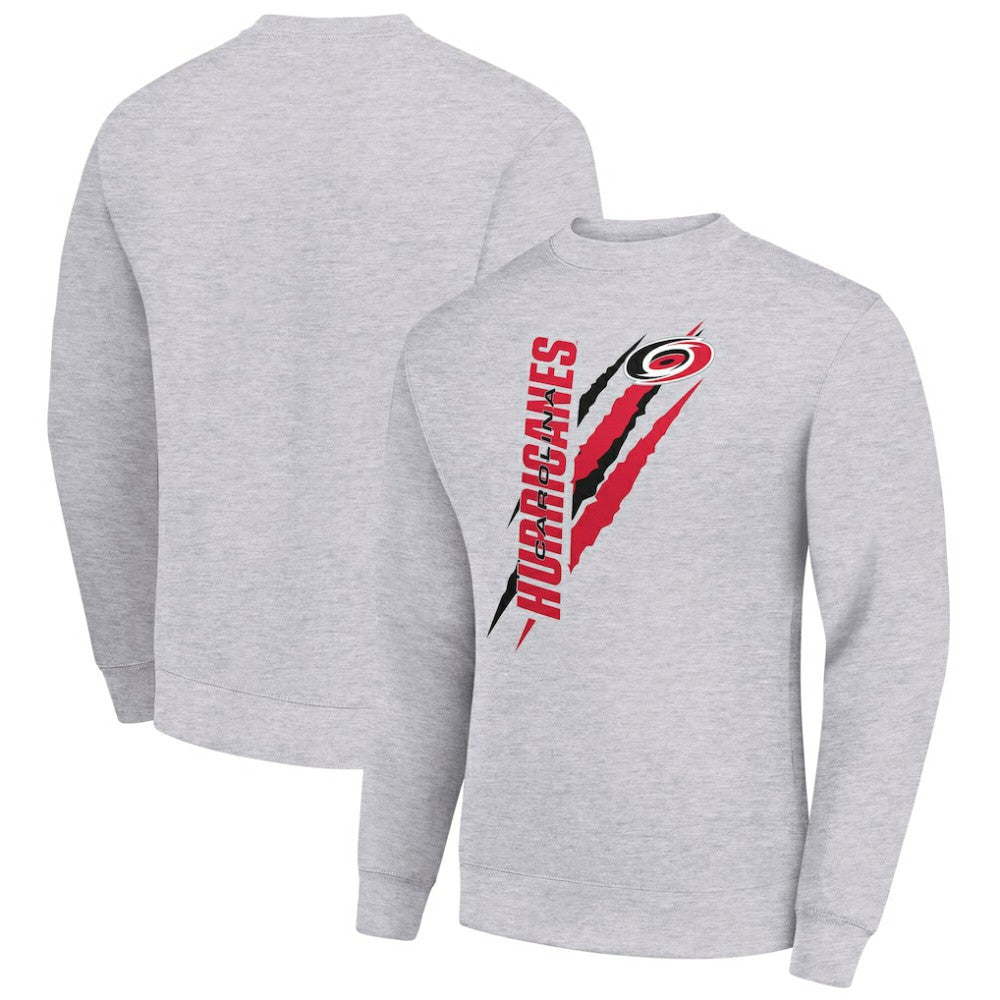 NHL Heather Gray Carolina Hurricanes Starter Color Scratch Pullover Sweatshirt