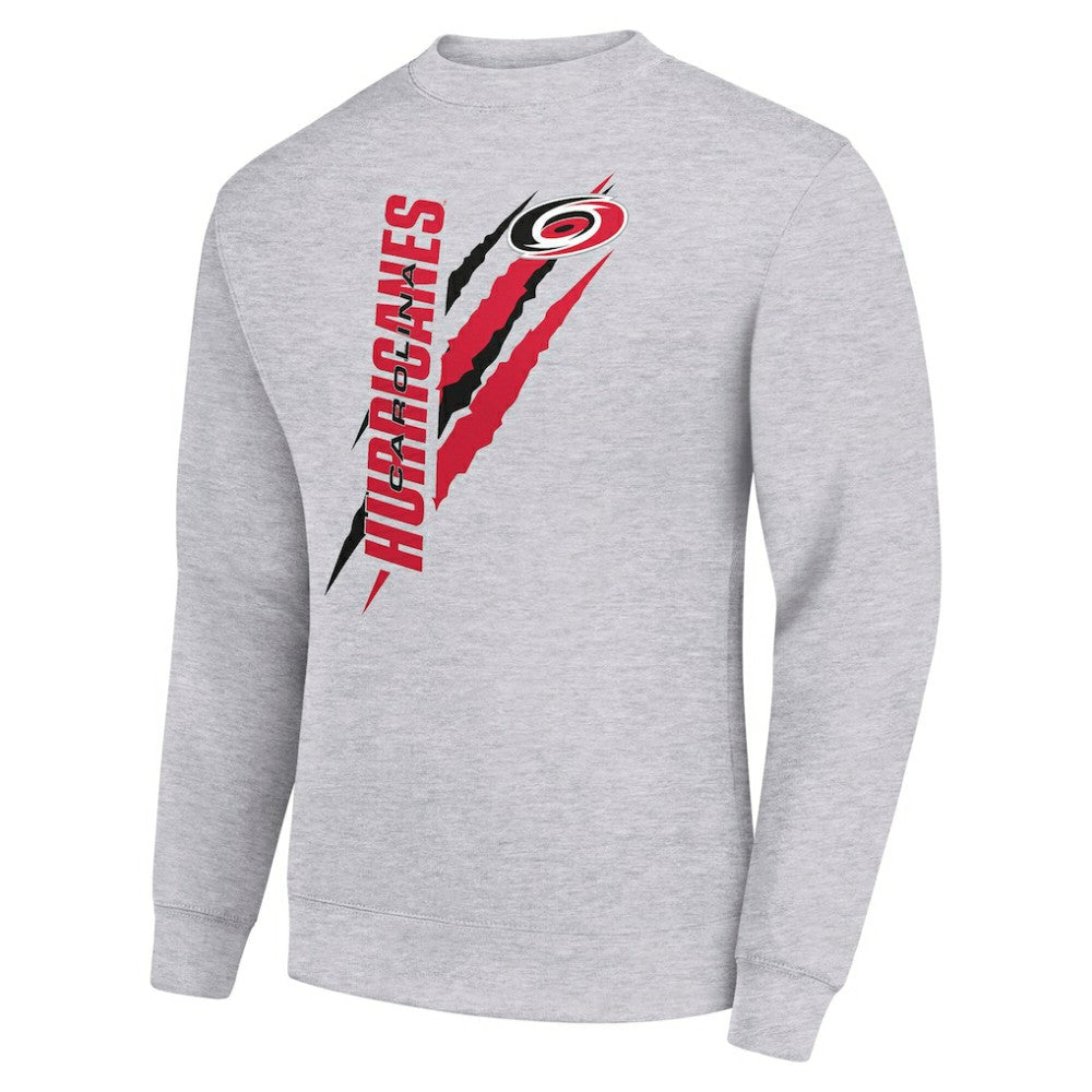NHL Heather Gray Carolina Hurricanes Starter Color Scratch Pullover Sweatshirt