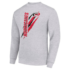 NHL Heather Gray Carolina Hurricanes Starter Color Scratch Pullover Sweatshirt
