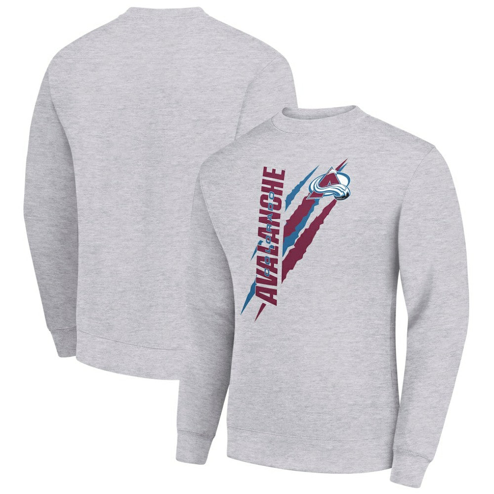NHL Heather Gray Colorado Avalanche Starter Color Scratch Pullover Sweatshirt