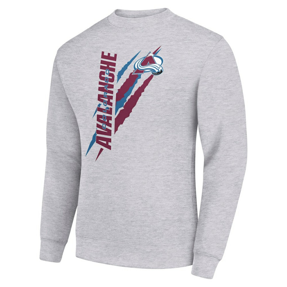 NHL Heather Gray Colorado Avalanche Starter Color Scratch Pullover Sweatshirt