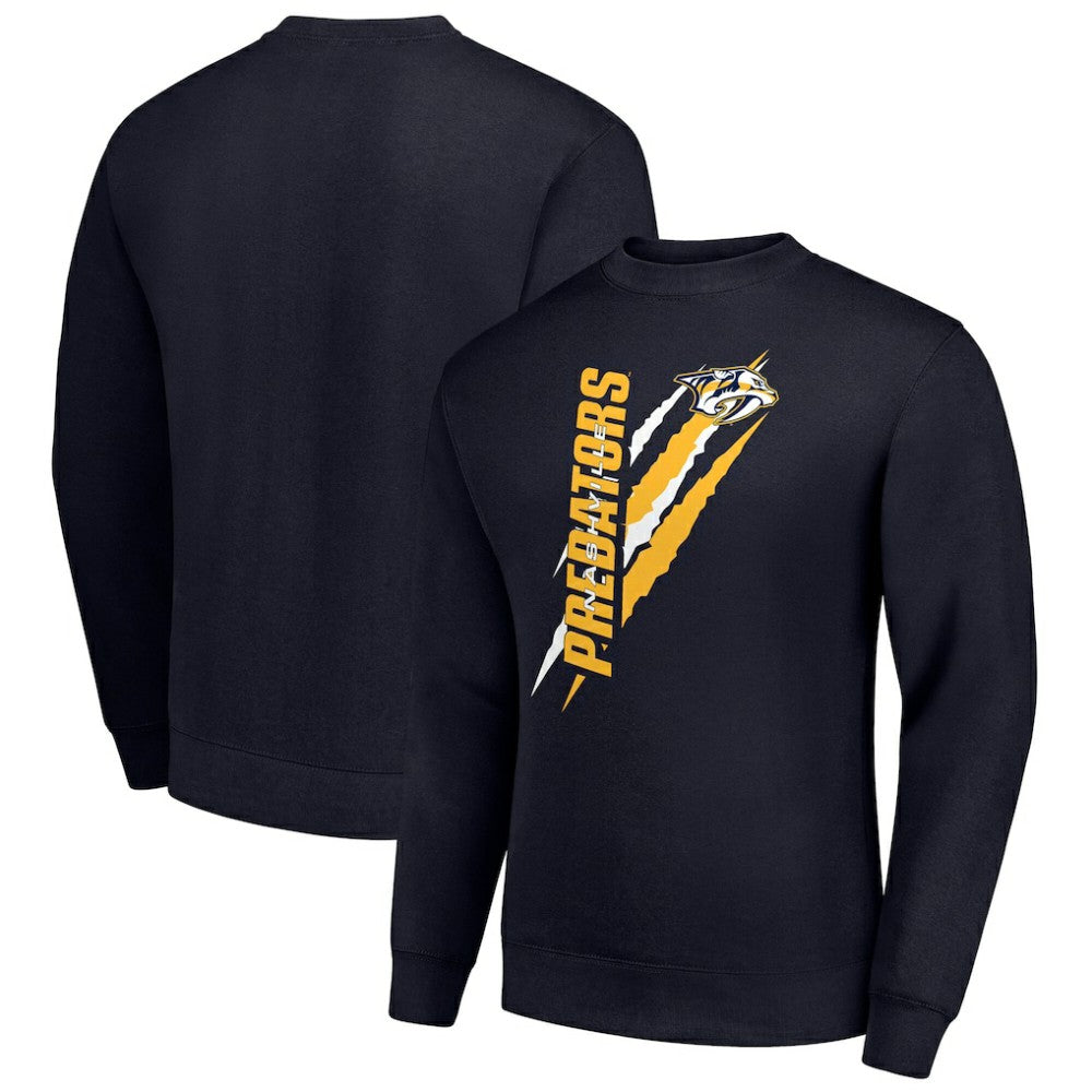 NHL Navy Nashville Predators Starter Color Scratch Pullover Sweatshirt