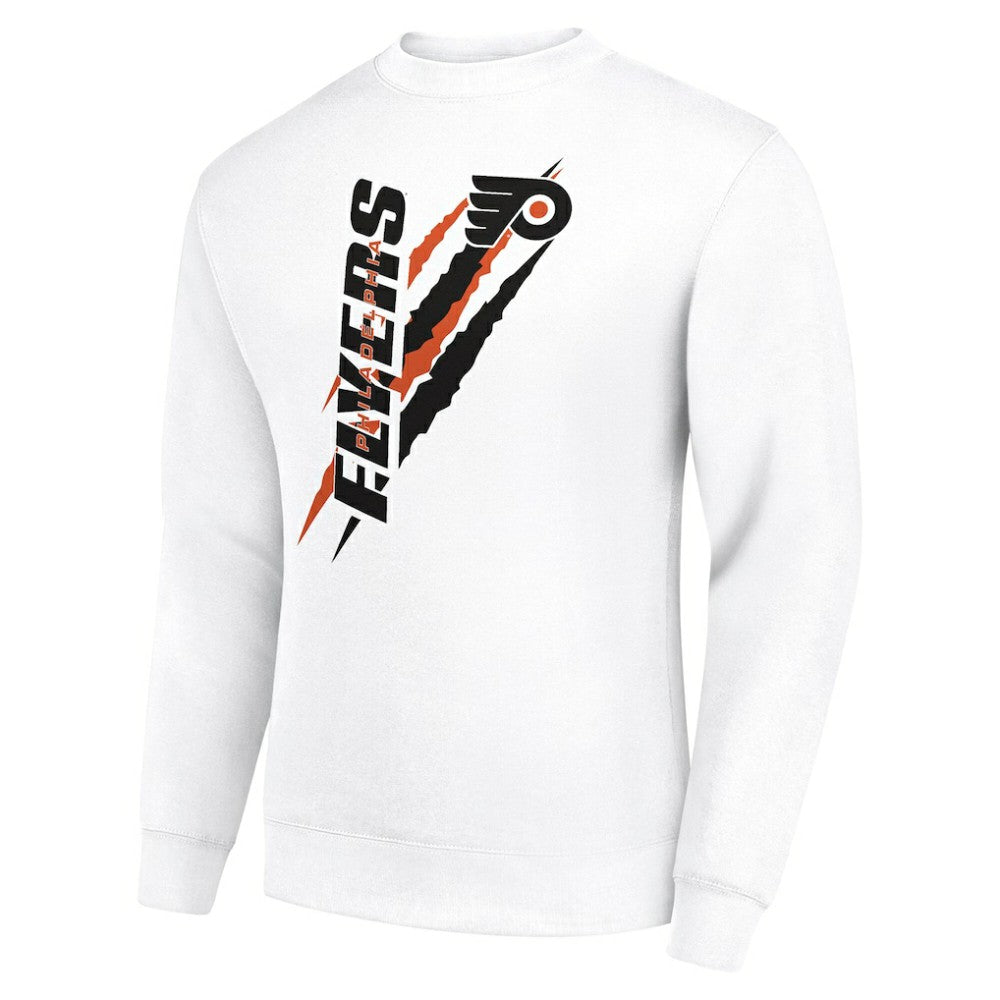 NHL White Philadelphia Flyers Starter Color Scratch Pullover Sweatshirt