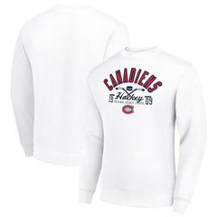 NHL White Montreal Canadiens Starter Stick And Puck Logo Fleece Pullover Sweatshirt