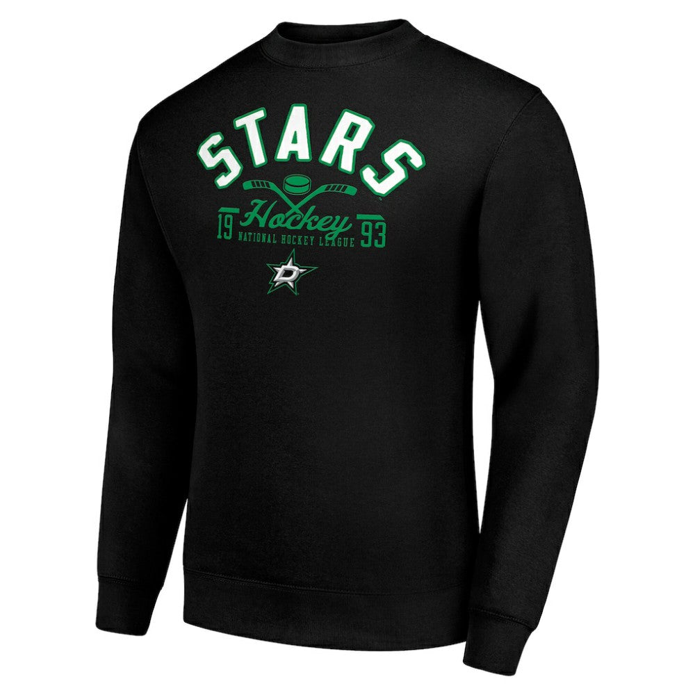 NHL Black Dallas Stars Starter Stick And Puck Logo Fleece Pullover Sweatshirt