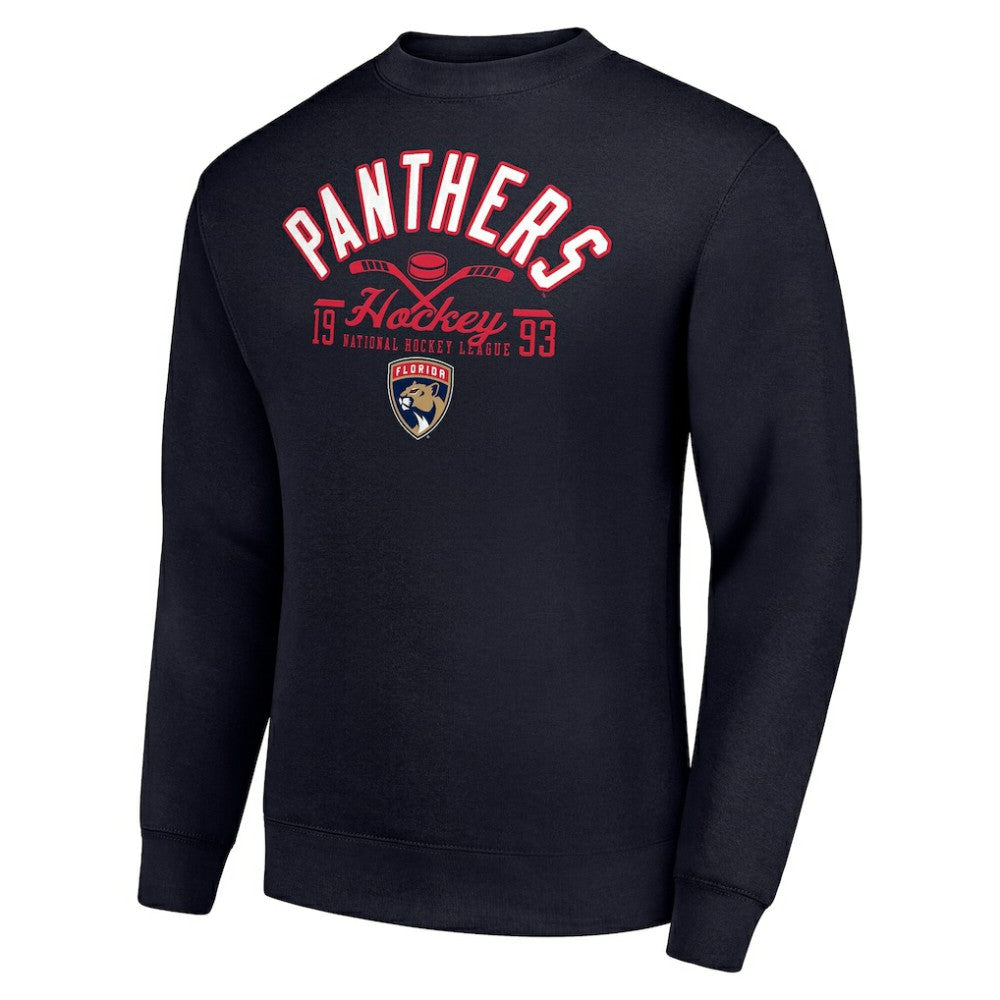 NHL Navy Florida Panthers Starter Stick And Puck Logo Fleece Pullover Sweatshirt